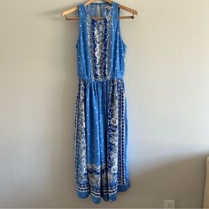 Loft Women's Sleeveless Maxi Floral Summer Sleeveless Beachy Cruise Dress SZ S